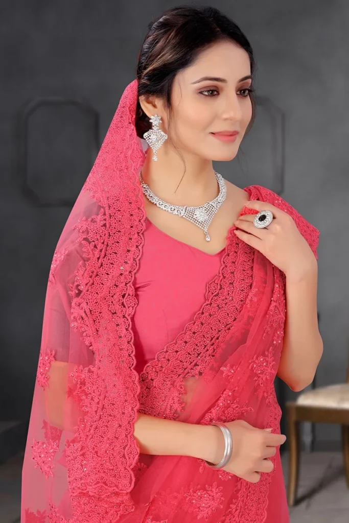 Pink Bridal Saree
