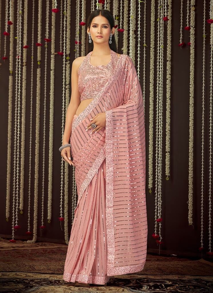 Pink Bridal Saree