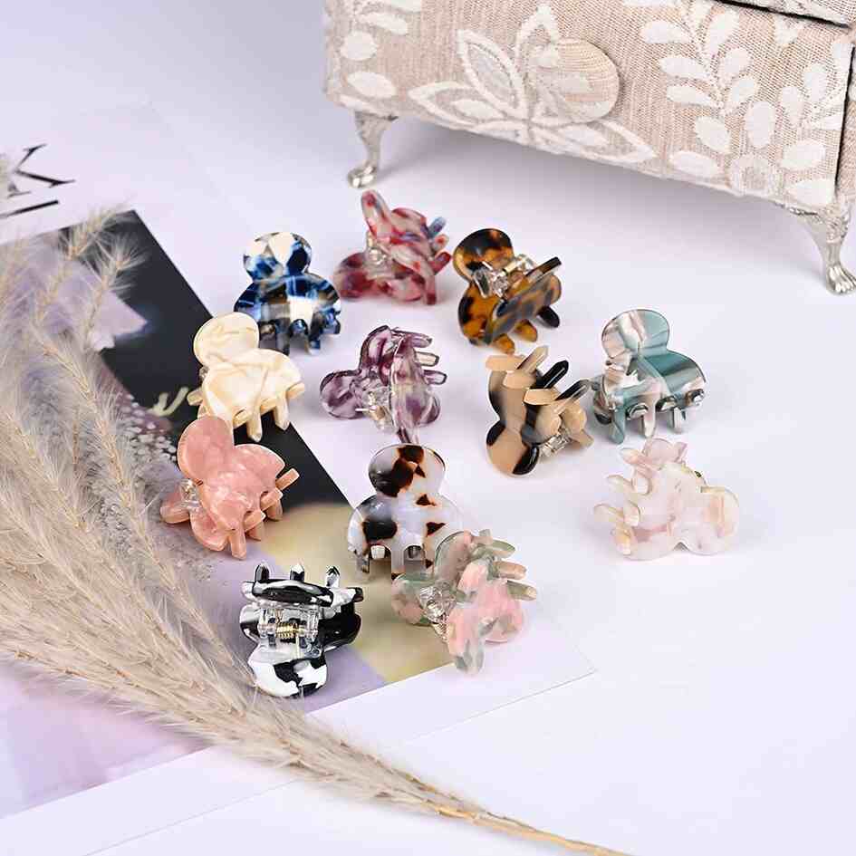 Mini hair claw clips