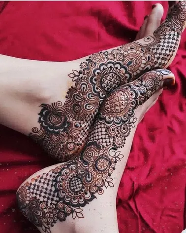 Side Feet Mehndi Designs